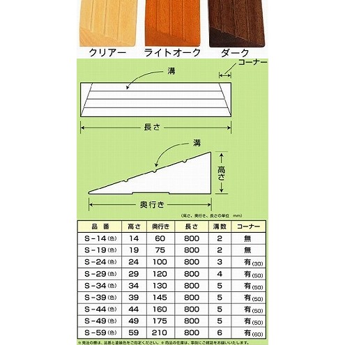 木製　滑りにくいスロープ　長さ80×奥行14.5×高さ3.9cmの画像その2