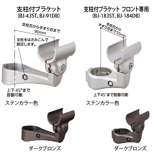 フリーRレール　支柱付ブラケット　フロント専用の画像その2