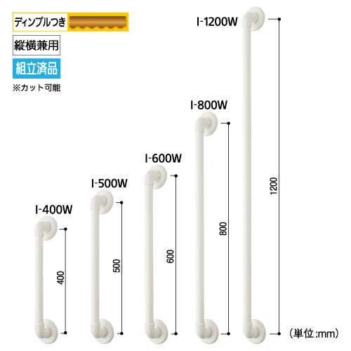 32ソフトアクアレール　I型ハンド　400　ホワイトの画像その2
