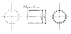 32樹脂キャップ付の寸法図