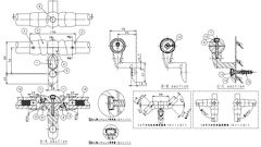 フリーRレール　E直受フレキシブルブラケットの寸法図