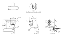 フリーRレール　E壁付ブラケットの寸法図