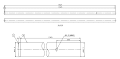 フリーRレール　フロント用埋め込み式支柱の寸法図