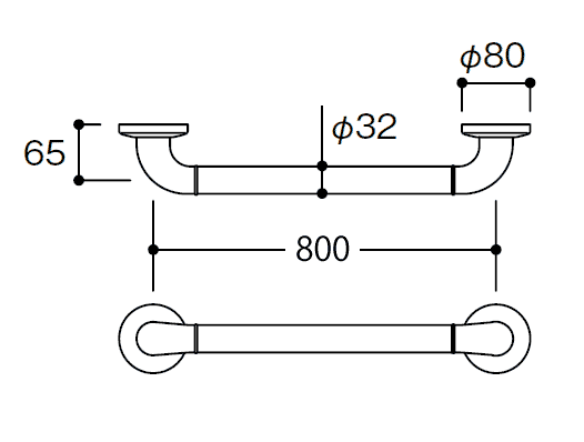 TS136GY8Rの寸法図