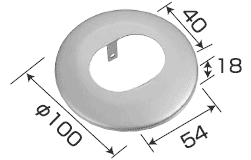 手すりAG（屋外用）　埋め込み支柱用カバーの寸法図