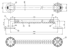 32ソフトアクアレールプラス I型ハンド 400、500、600、800mmの寸法図