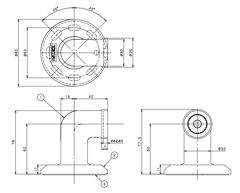 32ソフトアクアレールプラス エンドブラケットの寸法図