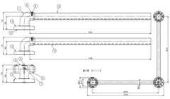32ソフトアクアレール L型自在ハンドの寸法図