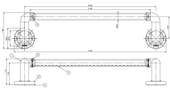 32ソフトアクアレール オフセット型ハンドの寸法図