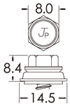 5mmねじ頭部の寸法図