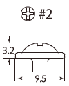 ねじ頭部の寸法図