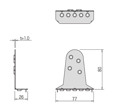 ビルトコーナーⅡ75（床合板仕様） 寸法図